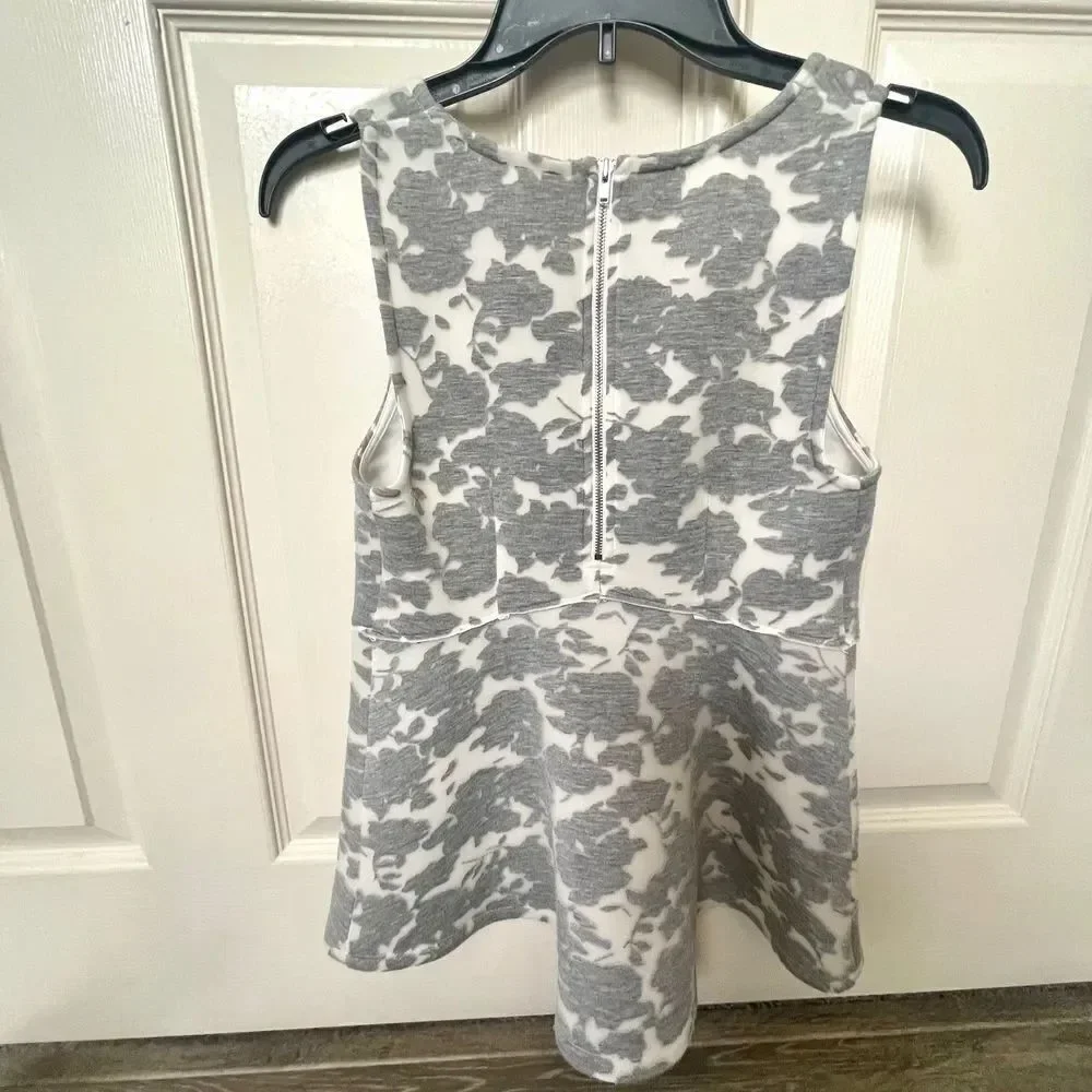 Akemi and Kin Grey floral peplum top